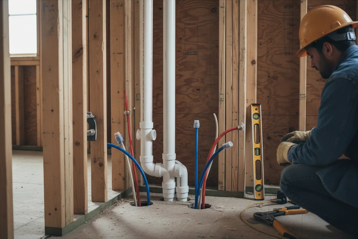Drain and supply rough-in during Garbage Disposal Repair in Purdys