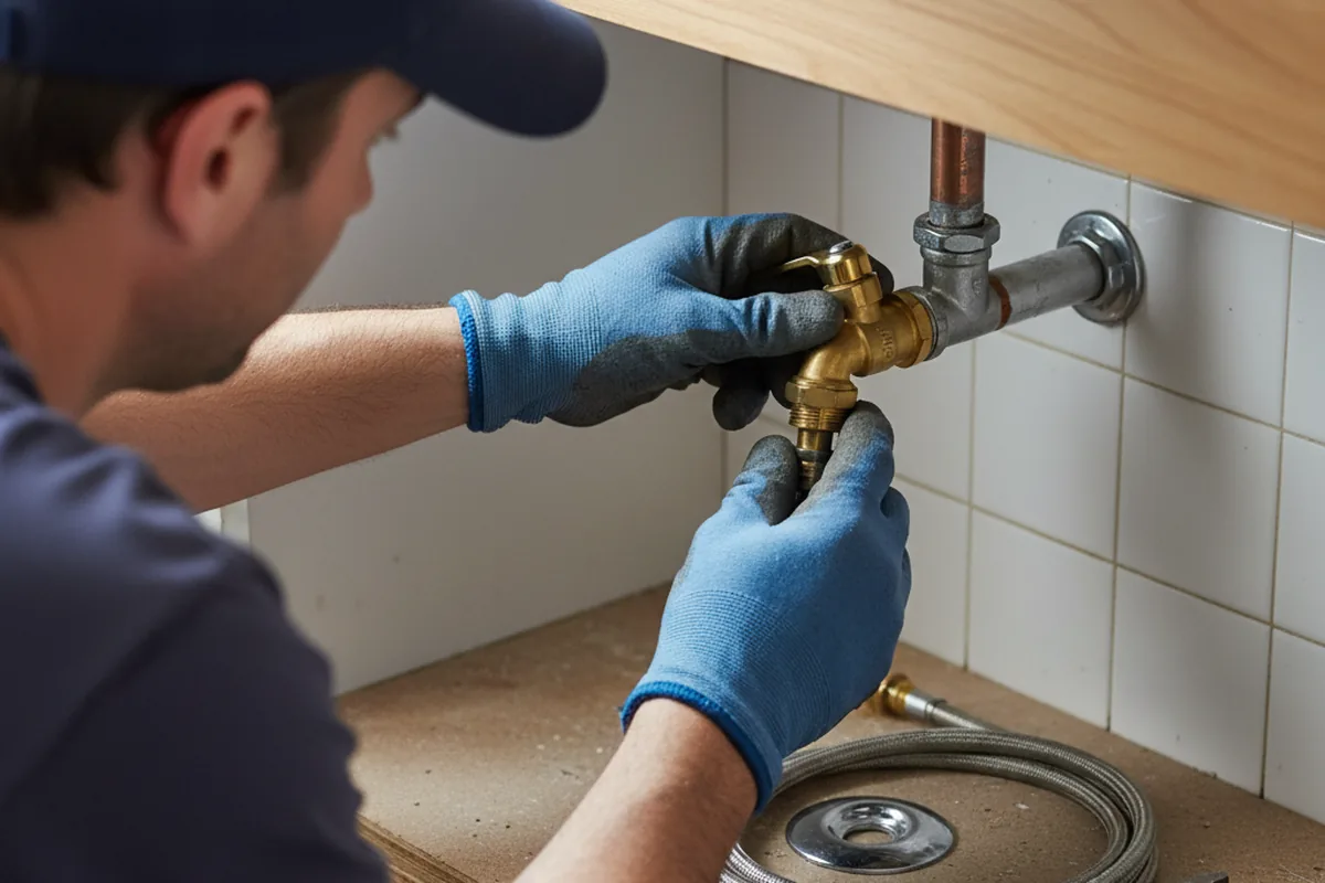 Shutoff valve and fitting work during Faucet and Fixture Repair in Purdys